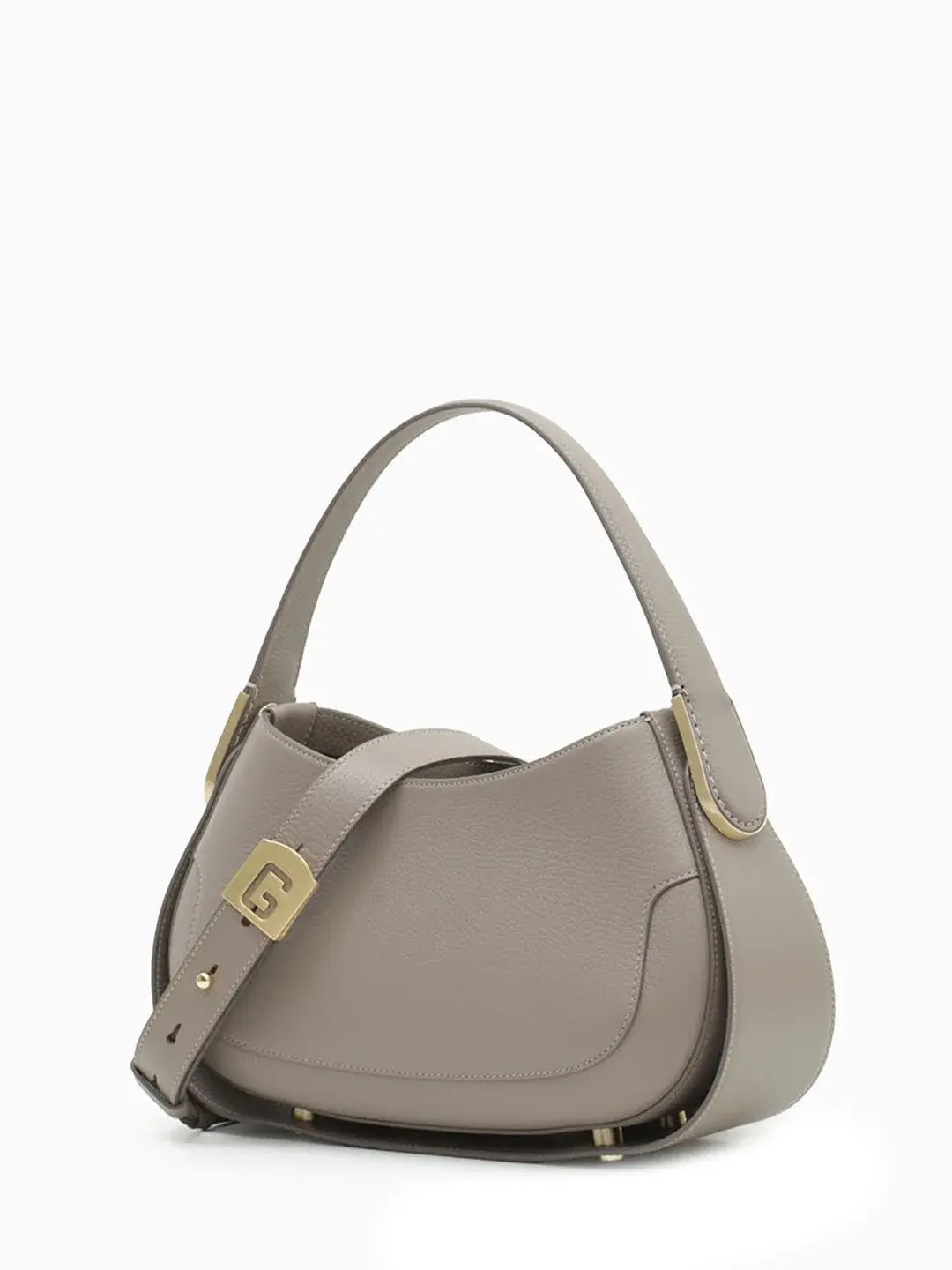 КЛАССИЧЕСКИЙ ТОУТ GIRONACCI В ЦВЕТЕ TAUPE С ФИРМЕННОЙ МОНОГРАММОЙ