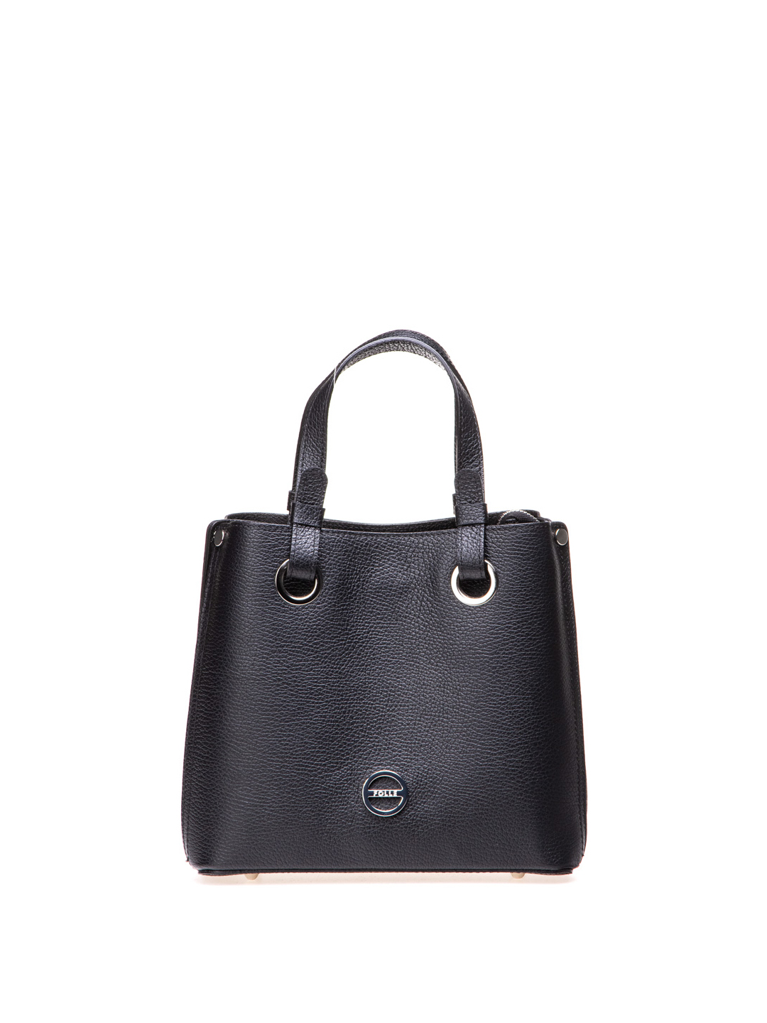 ЧЕРНЫЙ ТОУТ FOLLE СРЕДНЕГО РАЗМЕРА С ДЕКОРАТИВНОЙ КРУГЛОЙ ФУРНИТУРОЙ БРЕНДА