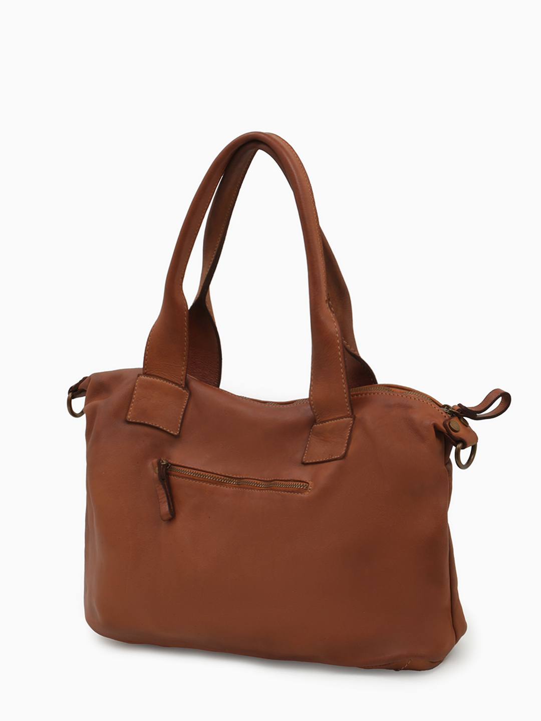 Сумка-шоппер от FOLLE рыжего цвета из натуральной винтажной кожи