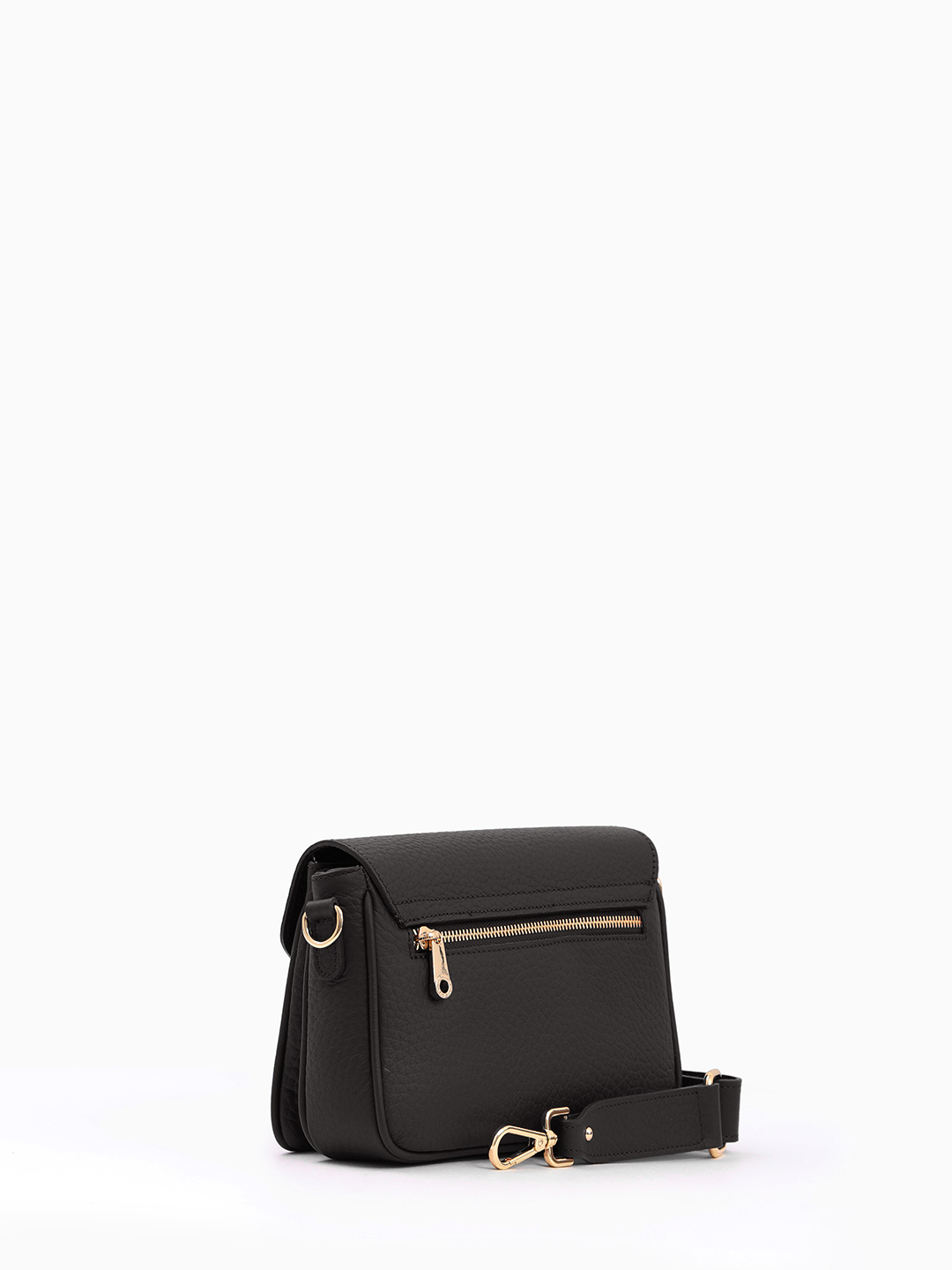 Кросс-боди с клапаном и поворотной фурнитурой от Di Gregorio в чёрном цвете