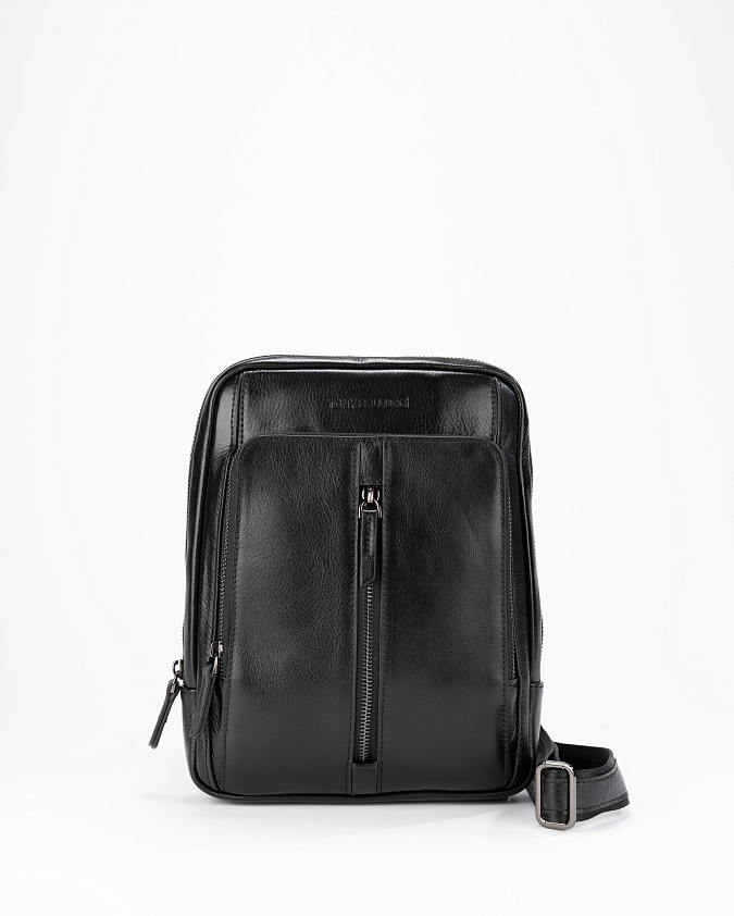 Сумка мужская от бренда Tony Bellucci через плечо в черном цвете 5291